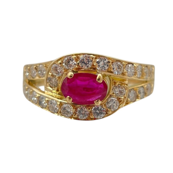 ショーメ CHAUMET ルビー ダイヤモンドリング 750YG ダイヤモンド　 ジュエリー