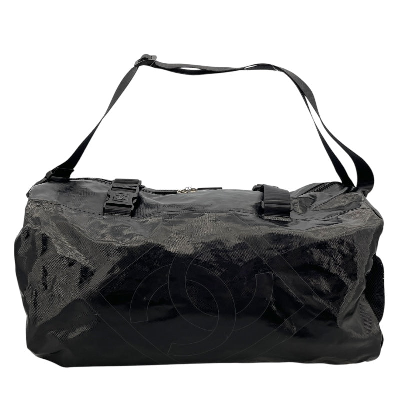 シャネル CHANEL ボストンバッグ A35980 ブラック シルバー金具 PVC ユニセックス ボストンバッグ
