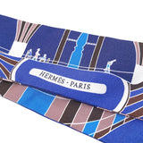 エルメス HERMES ツイリー Les Folise du Ciel ブルー シルク レディース スカーフ