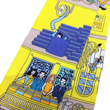 エルメス HERMES ツイリー La maison des carres イエロー/ブルー/ライトブルー シルク レディース スカーフ