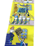 エルメス HERMES ツイリー La maison des carres イエロー/ブルー/ライトブルー シルク レディース スカーフ
