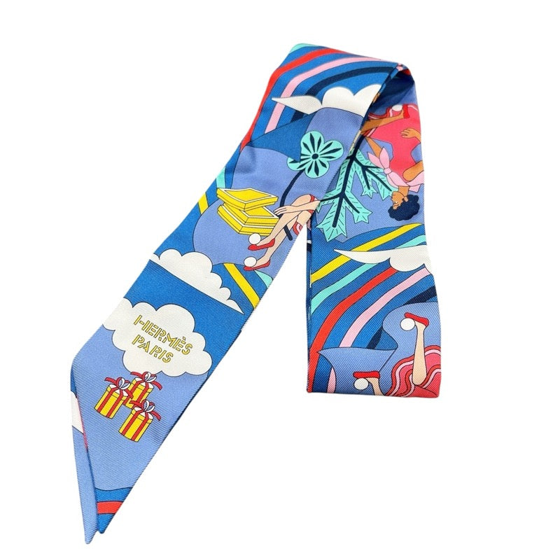 エルメス HERMES ツイリー　carres volants マルチカラー シルク レディース スカーフ