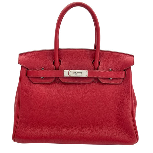 エルメス HERMES バーキン30 □K刻 ルージュがランス　シルバー金具 トリヨン レディース ハンドバッグ