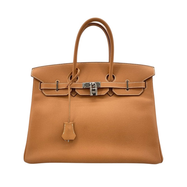 エルメス HERMES バーキン35 □J刻印 ナチュラル SV金具 エプソン レディース ハンドバッグ