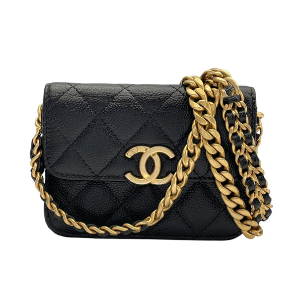 シャネル CHANEL マトラッセミニチェーン AP2629　31番台 ブラック　ゴールド金具 キャビアスキン レディース ショルダーバッグ