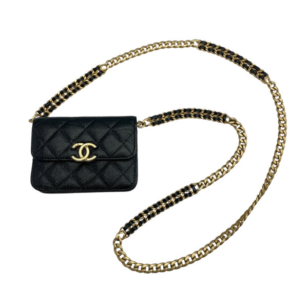 シャネル CHANEL マトラッセミニチェーン AP2629　31番台 ブラック　ゴールド金具 キャビアスキン レディース ショルダーバッグ