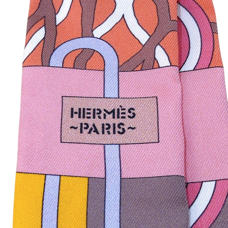 エルメス HERMES Ballet Aquatique オレンジ/ピンク/ブラウン シルク レディース スカーフ