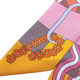 エルメス HERMES Ballet Aquatique オレンジ/ピンク/ブラウン シルク レディース スカーフ