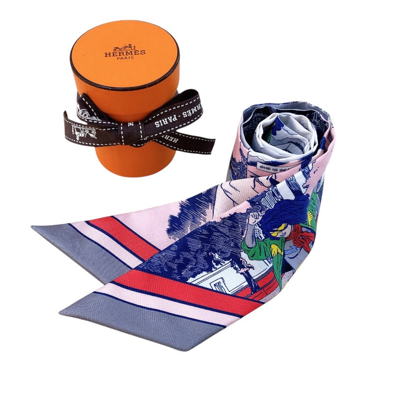 エルメス HERMES ツイリー WOW ピンク シルク レディース スカーフ