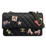 シャネル CHANEL マトラッセ25　ワッペン A01112 ブラック　ゴールド金具 ラムスキン レディース ショルダーバッグ