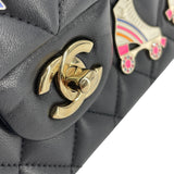 シャネル CHANEL マトラッセ25　ワッペン A01112 ブラック　ゴールド金具 ラムスキン レディース ショルダーバッグ