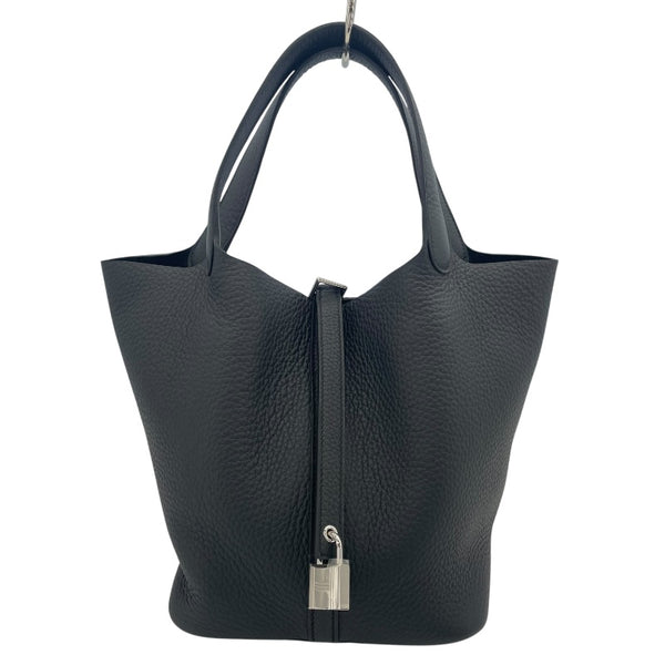 エルメス HERMES ピコタンロック MM W刻 ブラック　シルバー金具 トリヨン レディース ハンドバッグ