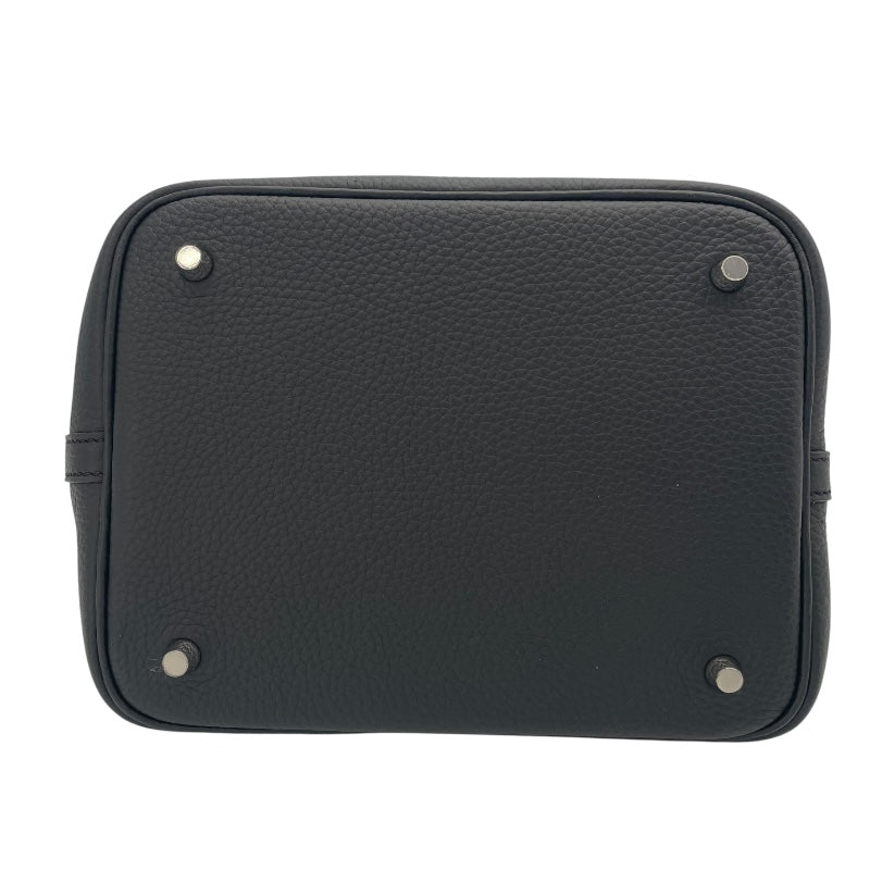 エルメス HERMES ピコタンロック MM W刻 ブラック　シルバー金具 トリヨン レディース ハンドバッグ