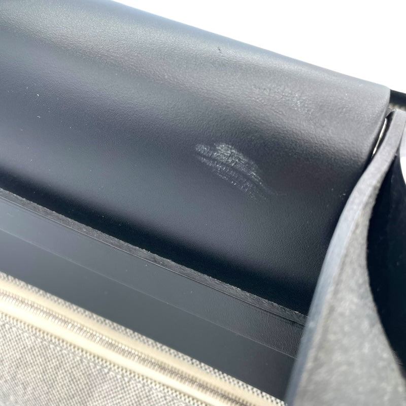 エルメス HERMES エールバッグジップGM Y刻 ブラック シルバー金具 トワル ユニセックス ハンドバッグ