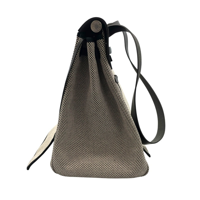 エルメス HERMES エールバッグジップGM Y刻 ブラック シルバー金具 トワル ユニセックス ハンドバッグ