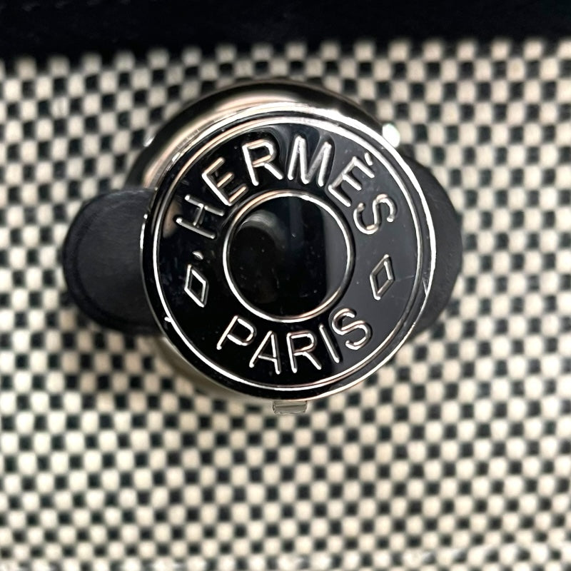 エルメス HERMES エールバッグジップGM Y刻 ブラック シルバー金具 トワル ユニセックス ハンドバッグ