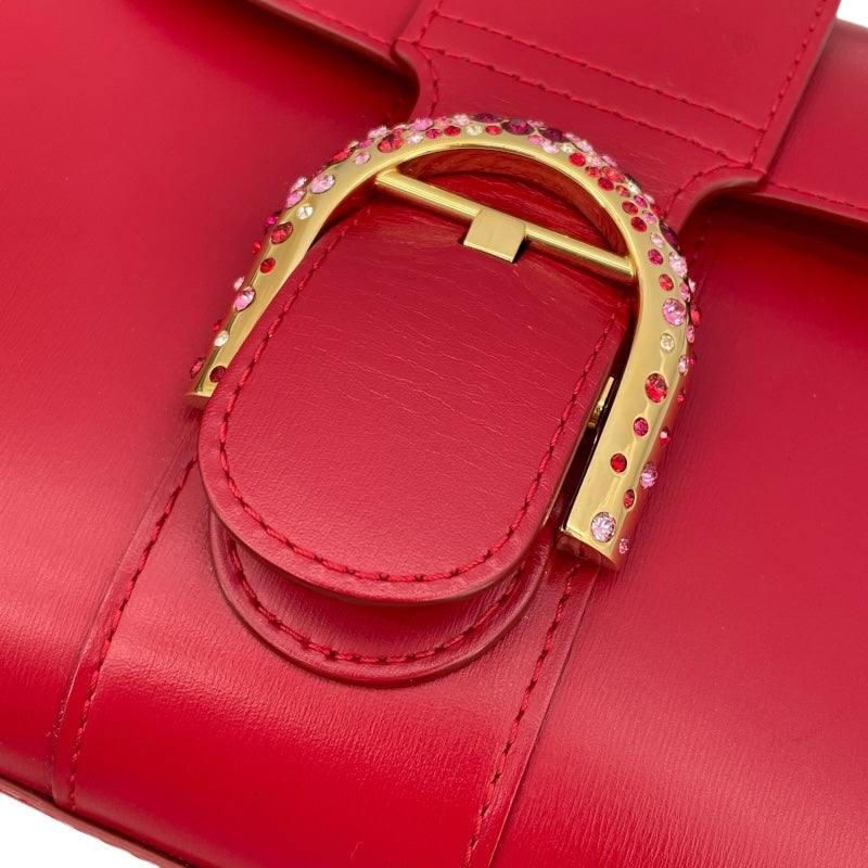 デルヴォー DELVAUX ブリヨンミニ レッド ラインストーン/レザー