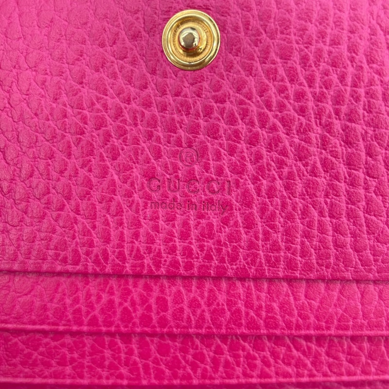 グッチ GUCCI GGマーモントウォレット 456126 ピンク レザー レディース 二つ折り財布