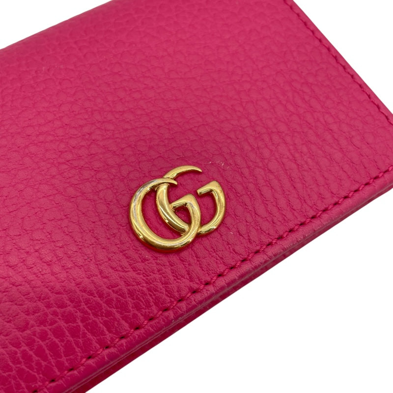 グッチ GUCCI GGマーモントウォレット 456126 ピンク レザー レディース 二つ折り財布