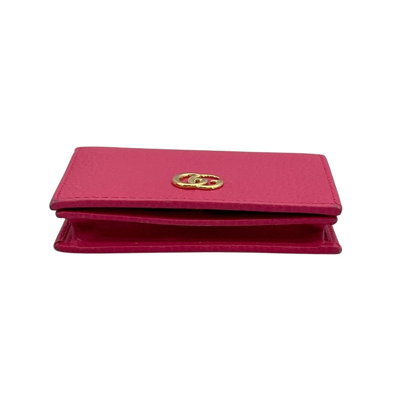 グッチ GUCCI GGマーモントウォレット 456126 ピンク レザー レディース 二つ折り財布