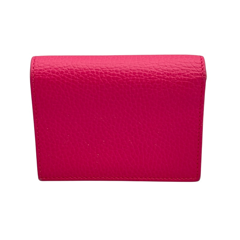 グッチ GUCCI GGマーモントウォレット 456126 ピンク レザー レディース 二つ折り財布