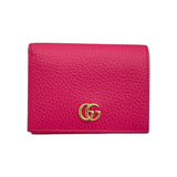 グッチ GUCCI GGマーモントウォレット 456126 ピンク レザー レディース 二つ折り財布