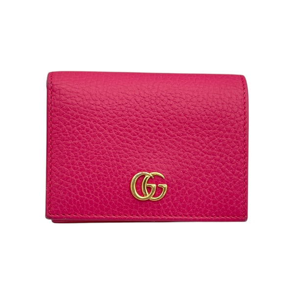 グッチ GUCCI GGマーモントウォレット 456126 ピンク レザー レディース 二つ折り財布