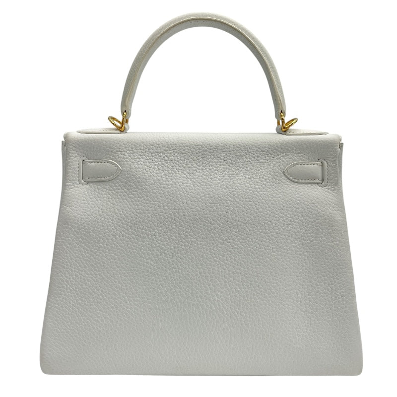 エルメス HERMES ケリー28　内縫い D刻 ホワイト　ゴールド金具 トゴ レディース ショルダーバッグ