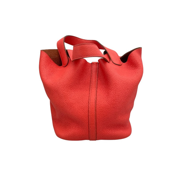 エルメス HERMES ピコタンロックMM □R刻 ローズジャイプール　シルバー金具 トリヨン レディース ハンドバッグ