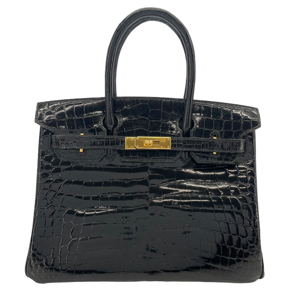 エルメス HERMES バーキン30 □G刻 ブラック　ゴールド金具 ニロティカス レディース ハンドバッグ