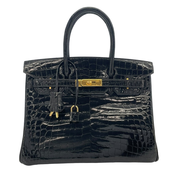エルメス HERMES バーキン30 □G刻 ブラック　ゴールド金具 ニロティカス レディース ハンドバッグ