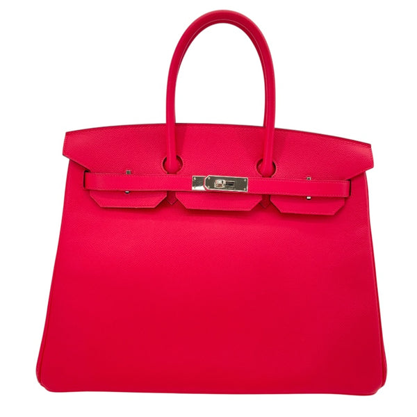 エルメス HERMES バーキン35 D刻 ローズエクストリーム　シルバー金具 エプソン レディース ハンドバッグ