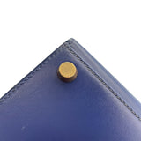 エルメス HERMES ミニケリー 〇Y刻 ブルーサフィール　ゴールド金具 ボックスカーフ レディース ショルダーバッグ