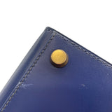 エルメス HERMES ミニケリー 〇Y刻 ブルーサフィール　ゴールド金具 ボックスカーフ レディース ショルダーバッグ