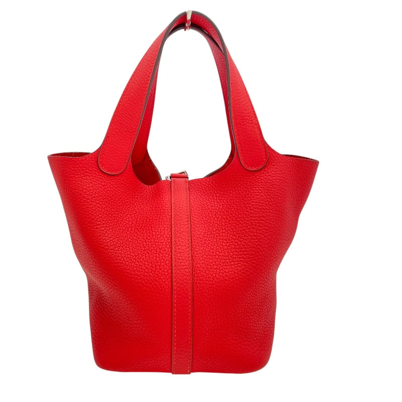 ラスト１点＊HERMESピコタンロックPMルージュトマトシルバー金具 エルメス HERMES ピコタンロックPM A刻 ルージュトマト シルバー