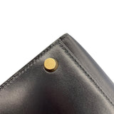 エルメス HERMES ケリー32　外縫い 〇X刻 ブラック　ゴールド金具 ボックスカーフ レディース ショルダーバッグ