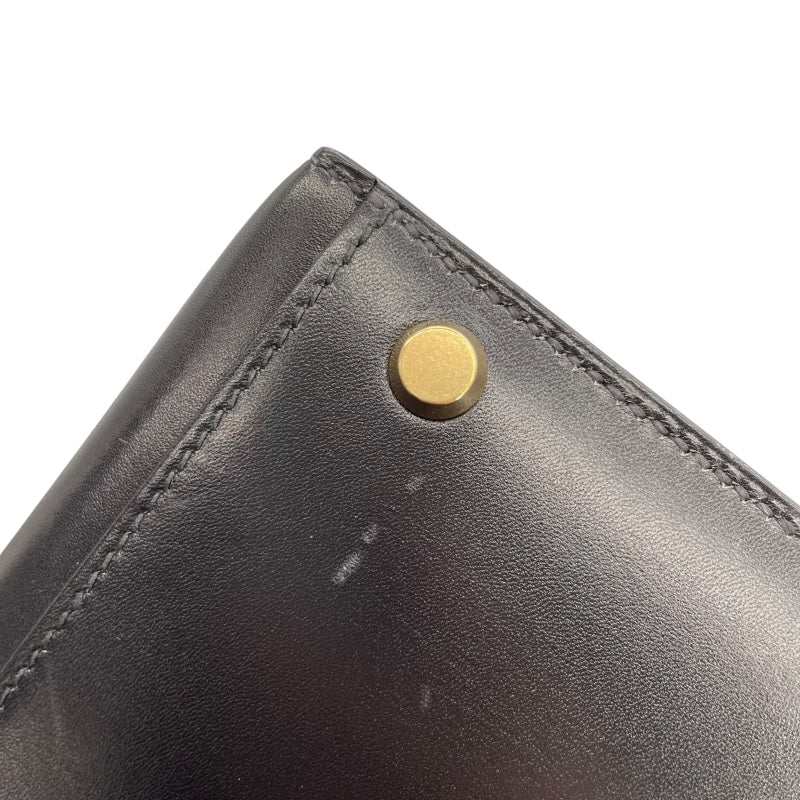 エルメス HERMES ケリー32　外縫い 〇X刻 ブラック　ゴールド金具 ボックスカーフ レディース ショルダーバッグ