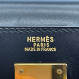 エルメス HERMES ケリー32　外縫い 〇X刻 ブラック　ゴールド金具 ボックスカーフ レディース ショルダーバッグ