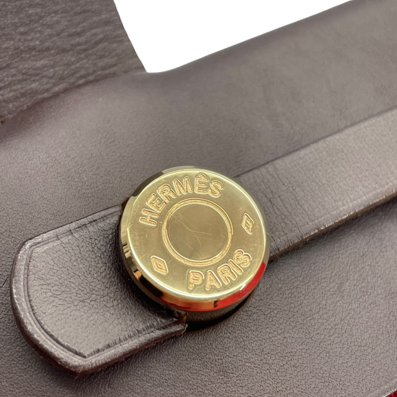 エルメス HERMES エールバッグカバスPM □H刻 オレンジxレッド