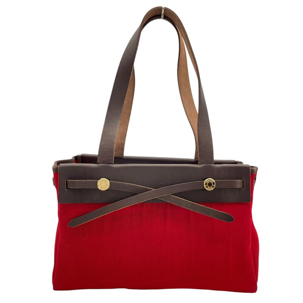 エルメス HERMES エールバッグカバスPM □H刻 オレンジxレッド