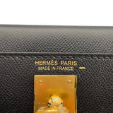 エルメス HERMES ミニケリー2タッチ外縫い W刻 ブラック　ゴールド金具 ヴォーマダム・リザード レディース ショルダーバッグ