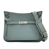 エルメス HERMES ジプシエール28 □P刻 ブルーラン　シルバー金具 トリヨン レディース ショルダーバッグ