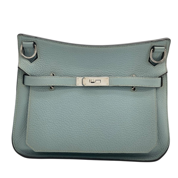 エルメス HERMES ジプシエール28 □P刻 ブルーラン　シルバー金具 トリヨン レディース ショルダーバッグ