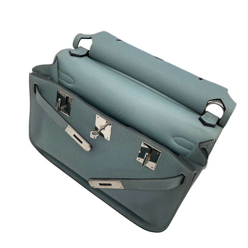 エルメス HERMES ジプシエール28 □P刻 ブルーラン　シルバー金具 トリヨン レディース ショルダーバッグ