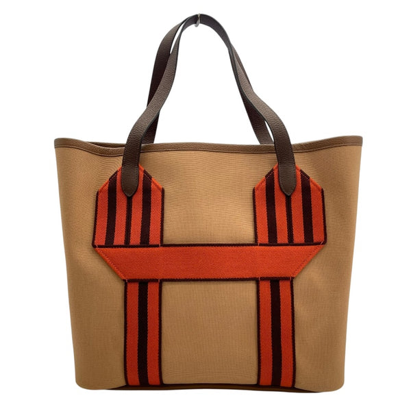 エルメス HERMES ピュールサングル U刻 チャイxカカオ　シルバー金具 トワル/トリヨン レディース トートバッグ
