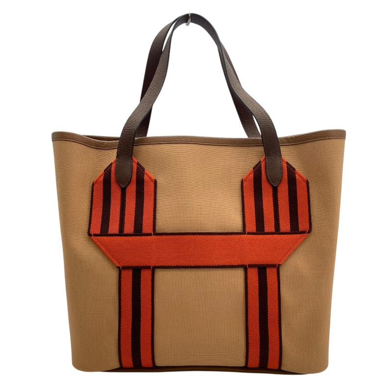 エルメス HERMES ピュールサングル U刻 チャイxカカオ　シルバー金具 トワル/トリヨン レディース トートバッグ