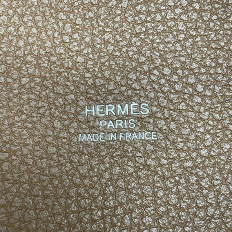 エルメス HERMES ピュールサングル U刻 チャイxカカオ　シルバー金具 トワル/トリヨン レディース トートバッグ