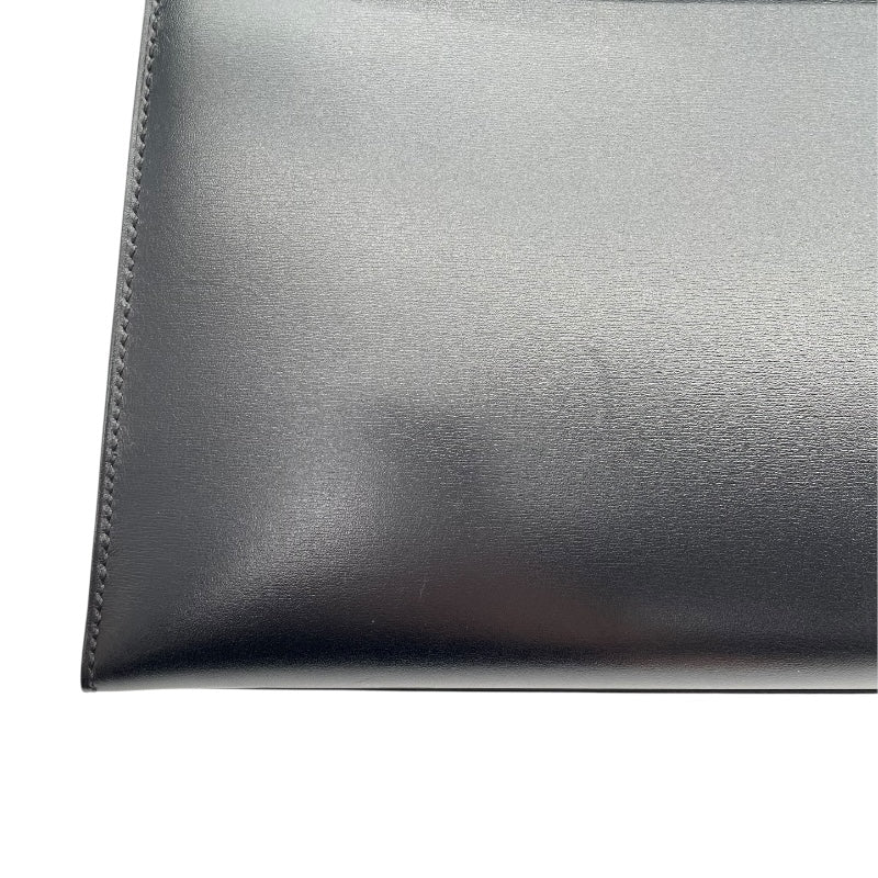 エルメス HERMES ケリー28　外縫い □F刻 ブラック　ゴールド金具 ボックスカーフ レディース ショルダーバッグ