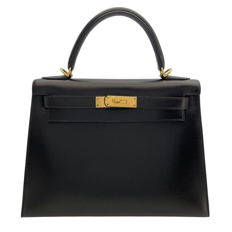エルメス HERMES ケリー28 外縫い □F刻 ブラック ゴールド金具