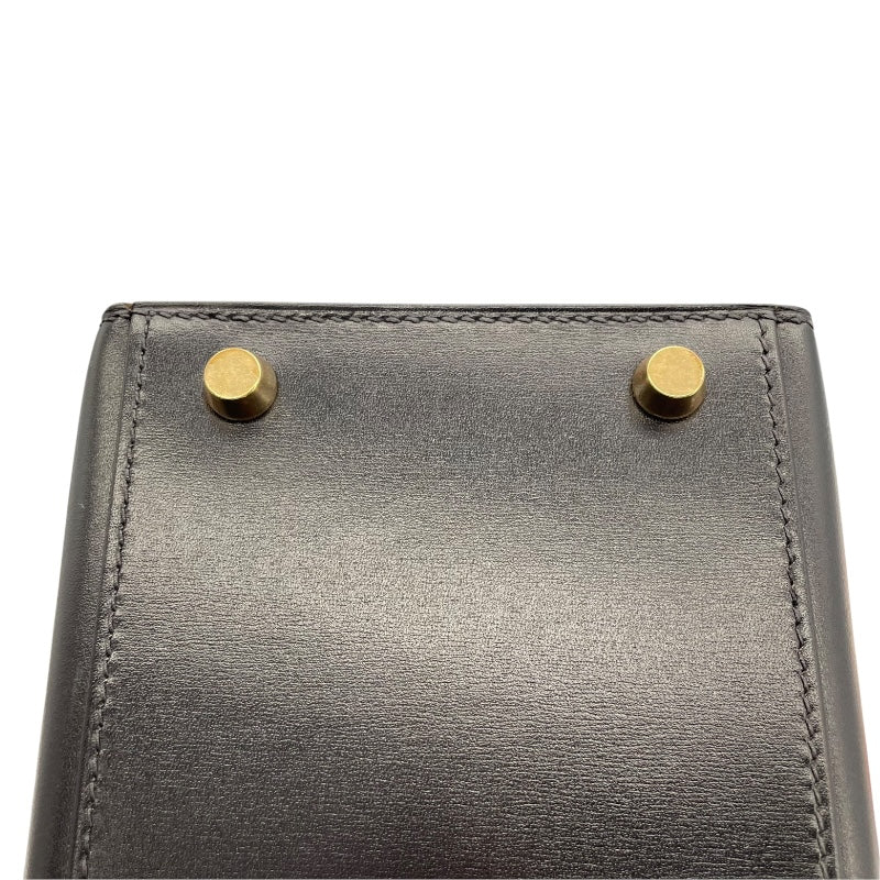 エルメス HERMES ケリー28　外縫い □F刻 ブラック　ゴールド金具 ボックスカーフ レディース ショルダーバッグ